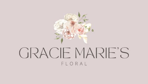 blush peach elegant professional wedding florist business card business card us 1